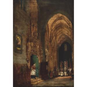 MIGLIARA Giovanni 1785-1837,PROCESSION INSIDE A CHURCH, MILAN,Waddington's CA 2023-12-14