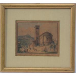 MIGLIARA TEODOLINA 1814-1866,Paesaggio con monastero e figure,Il Ponte Casa D'aste Srl IT 2020-09-28