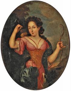MIGNARD Paul 1638-1691,Portrait de jeune femme en Diane,Boisgirard - Antonini FR 2013-08-11