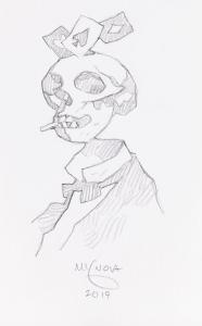 MIGNOLA Mike 1962,Skeleton, drawing of the character,2019,Desa Unicum PL 2022-04-11