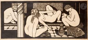 MIGONNEY Jules 1876-1929,Scène de harem, le bain,1920,Ader FR 2023-11-29