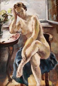 MIHAIL SILION Lucretia 1895,Nud pe fotoliu,Artmark RO 2022-01-27