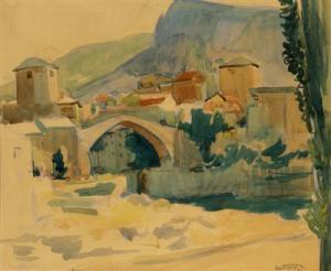 MIHAILO Petrov 1902-1983,Mostar,1946,Palais Dorotheum AT 2011-11-26