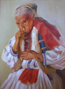 MIHALY Kovacs 1900-1900,Ritratto di donna montenegrina in preghiera,1940,Antonina IT 2008-12-16