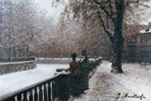 MIKHAILOV DIMITRI,Le rendez vous sous la neige,Saint Germain en Laye encheres-F. Laurent 2014-10-19