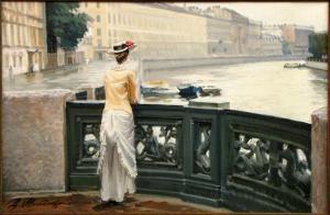 MIKHAILOV DIMITRI 1923,WOMAN OVERLOOKING A CANAL,Susanin's US 2009-05-09