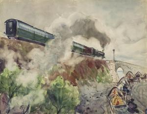 Mikhailovich Gerasimov Alexandr 1881-1963,The train is rushing,1934,Sovcom RU 2023-11-23