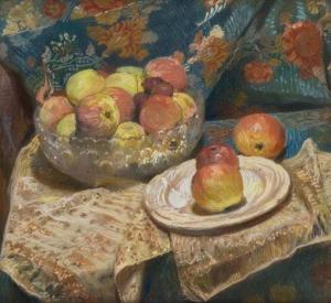 mikhailovich korin aleksei 1865-1923,Still Life with Apples,1912,Shapiro Auctions US 2020-03-21