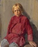 MIKHAILOVICH PRYANISHNIKOV Illarion 1840-1894,A Russian boy with light hair wearing,Bruun Rasmussen 2020-12-07