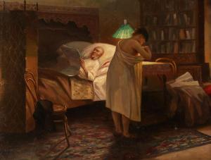 MIKHAILOVICH PRYANISHNIKOV Illarion 1840-1894,At the Bed,Shapiro Auctions US 2013-11-16