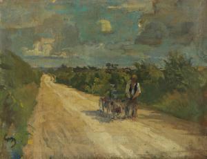 MIKKELSEN Lauritz Martin 1879-1966,A walking boy on a gravel road,Bruun Rasmussen DK 2024-03-25