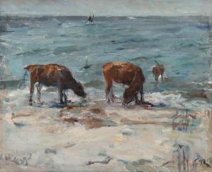 MIKKELSEN Lauritz Martin 1879-1966,Cows in the surf,1912,Bruun Rasmussen DK 2024-02-27