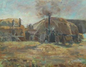 MIKKELSEN Lauritz Martin 1879-1966,From a threshing floor,Bruun Rasmussen DK 2024-04-01