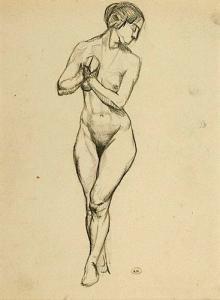 MIKLOS Gustave,NU DE FACE, MAINS JOINTES (C.1910),Artcurial | Briest - Poulain - F. Tajan 2007-11-27