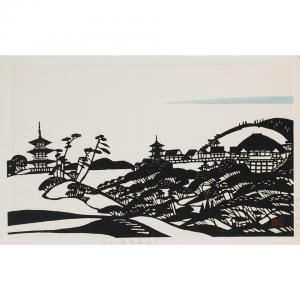 MIKUMO Shonosuke 1902,TWO PRINTS - KIYOMIZU,Waddington's CA 2009-12-11
