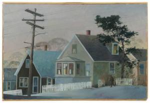 MILBY Frank 1933,Cape Cod street scene,Eldred's US 2021-11-19