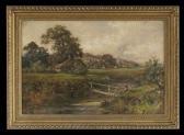 MILES F,Village Landscape with Bridge and Cottage,New Orleans Auction US 2015-10-16