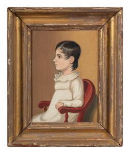 Miles Jasper 1782-1849,Portrait of a Child in a Red Chair, Possibly David,Hindman US 2024-03-14