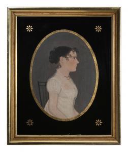 Miles Jasper 1782-1849,Portrait of a Young Woman in White Dress,Hindman US 2023-11-03