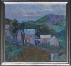 MILES June 1924-2021,a rural scene with a farmstead in the middle dista,Gardiner Houlgate 2023-01-19