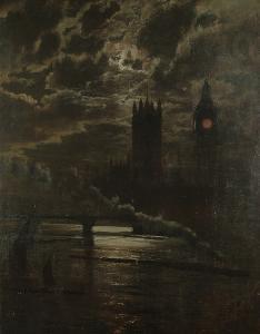 MILES Leonidas Clint 1800,The palace of westminster from the thames by moonl,Bonhams GB 2006-02-28