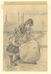MILESI Alessandro 1856-1945,Madre con Bambina,Gliubich Casa d'Aste IT 2023-12-20