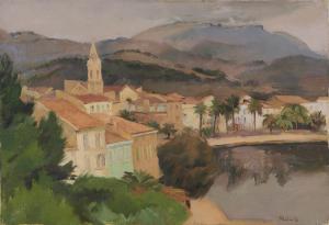 MILICH Abram Adolphe 1884-1964,A Town in Southern France,Leonard Joel AU 2023-10-24