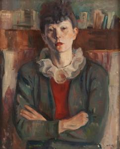 MILICH Adolf 1884-1964,Portrait of a woman with a ruffled collar,1942,Desa Unicum PL 2023-10-19