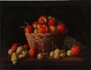 MILLÁN RODRIGUEZ JOAQUÍN,Still life with pomegranates, plums and grapes,Bruun Rasmussen 2021-09-06