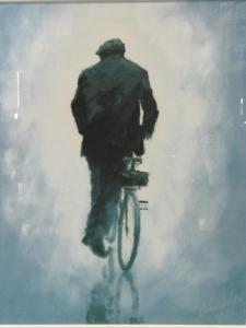 MILLAR Alexander Samuel 1921-1978,capped gadgey with bicycle,Jim Railton GB 2022-02-18