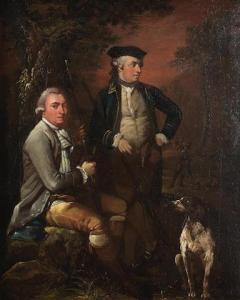 MILLAR James 1704-1805,Portrait of two sportsmen in a landscape with a spaniel,Bonhams GB 2020-10-21