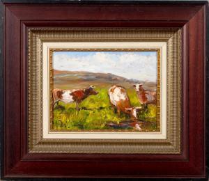 MILLARD Pieter 1936-2017,cows grazing,Ashbey's ZA 2022-07-11