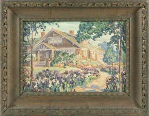 MILLER Delle,House surrounded by lush gardens,1925,Eldred's US 2022-01-27