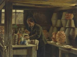 MILLER Franklin H 1843-1911,Potter in his studio,John Moran Auctioneers US 2019-11-03