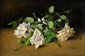 MILLER Franklin H 1843-1911,Still Life with White Roses,Clars Auction Gallery US 2017-09-17