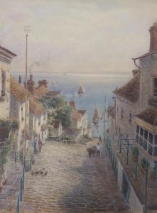 MILLER Fred 1886-1897,Cornish coastal street scene,Gorringes GB 2022-09-05