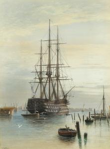 MILLER Frederick 1837-1874,h.m.s. 'victory' moored in portsmouth harbour,Sotheby's GB 2005-10-18