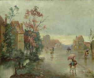 MILLER H 1900-1900,Springtime Walk in the Rain,Kodner Galleries US 2013-09-26