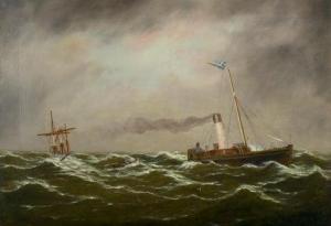 MILLER J 1900-2000,A Sailing Ship in Distress,19th Century,Barridoff Auctions US 2020-08-15