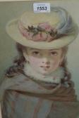Miller J.D,portrait of a girl wearing a shawl and bonnet,1876,Lawrences of Bletchingley 2018-09-04