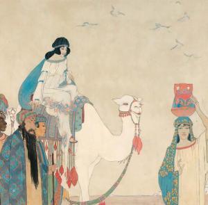 MILLER J. Nina,a Middle Eastern scene with a lady riding a camel ,20th century,Christie's 2000-06-23