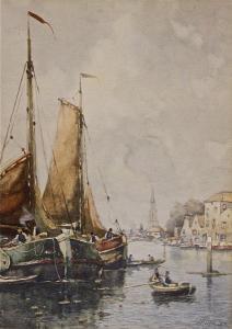 MILLER J.R 1880-1912,'On the canal, Amsterdam',Bonhams GB 2011-01-11