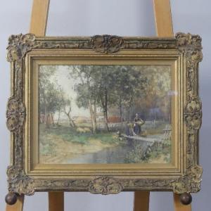 MILLER J.R 1880-1912,Dutch river landscape,Chilcotts GB 2022-07-16