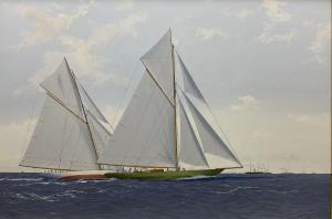 MILLER James 1962,Columbia and Shamrock Jockeying for Position - A,1899,David Duggleby Limited 2023-06-16