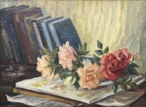 Miller Joan,Still Life with Books and Roses,20th century,David Duggleby Limited GB 2022-11-25