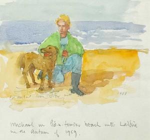 MILLER John 1931-2002,Michael and Laddie the dog,1988,David Lay GB 2024-04-11