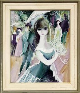 MILLER Lola Sleeth 1860-1951,Six Elegantly Dressed People,Clars Auction Gallery US 2009-03-07