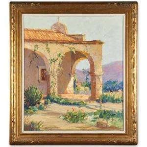 MILLER Lola Sleeth 1860-1951,Untitled (Pueblo church walkway with,1925,Rago Arts and Auction Center 2017-03-18