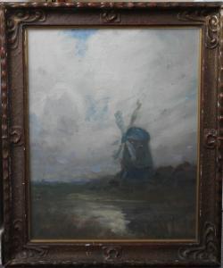 MILLER Oscar 1867-1921,Dutch landscape with a windmill,Cuttlestones GB 2017-11-23