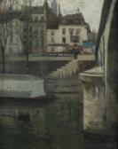 MILLER Richard Emile 1875-1943,Along the Seine, Paris,1899,Swann Galleries US 2018-06-14